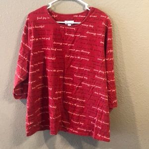 - Denim & Co Printed Perfect Jersey Round Neck 3/4 Length Sleeve Top in …